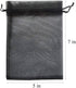50 Pcs 5x7 Gifts Wrap Bags, Black Organza Sheer Fabric Drawstring Mesh Bags for Baby Shower, Anniversary