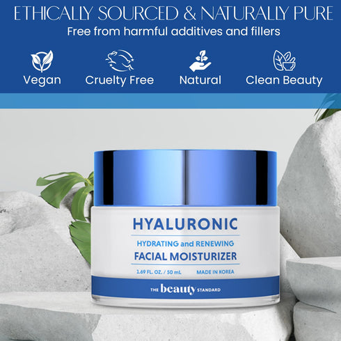 Hyaluronic Acid Daily Face Moisturizer, Long-lasting Hydration & Moisture, Anti-aging Day Cream, 1.69 Fl. oz