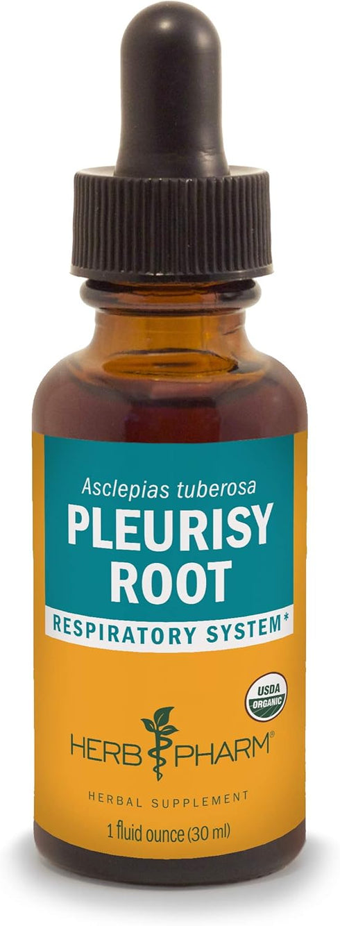 Herb Pharm Certified Organic Pleurisy Root Liquid Extract for Respiratory System Support - 1 Fl Oz