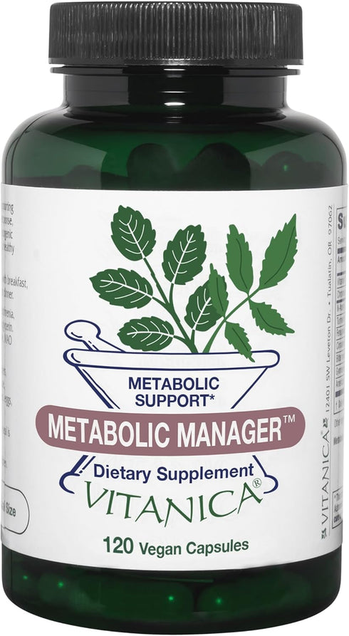 Vitanica Metabolic Manager - 120 Capsules - Herbal Supplement for Healthy Metabolic Response with Vitamin D