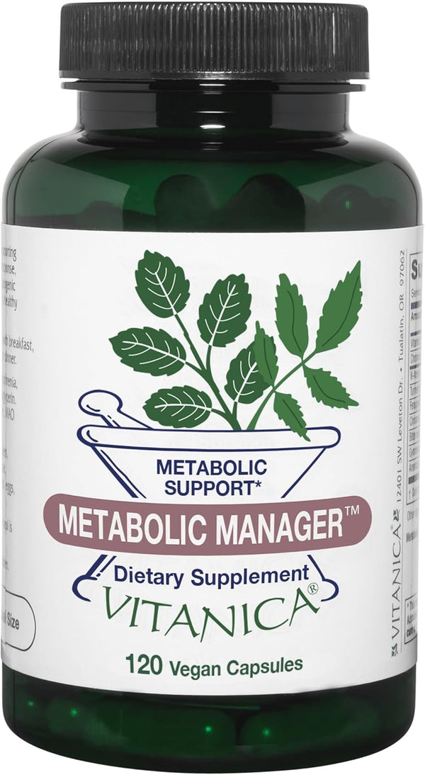 Vitanica Metabolic Manager - 120 Capsules - Herbal Supplement for Healthy Metabolic Response with Vitamin D