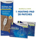 HealthWise Menstrual Pain Relief Bundle, 20Ct Menthol + Eucalyptus Period Patches, Heating Pad for Therapeutic Care