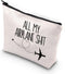 All My Airplane Sh*t Accessory Pouch, Traveler Makeup Bag Charger Pouch for Flight Attendant