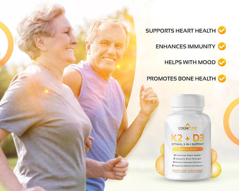 Vitamin D3 5000 IU with Vitamin K2 (MK7) Supplement, Premium Immune, Heart & Bone Health Capsules, 60 Count