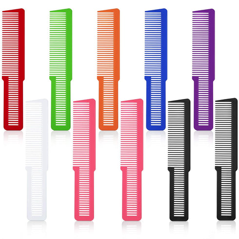 Patelai 10 Pieces Hair Cutting Comb, Fine Tooth Styling Barber Comb for Home Salon (Eye-catching Colors)