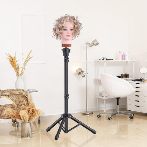 Relx Adjustable Wig Head Stand, Mannequin Tripod for Cosmetology Hairdressing Training