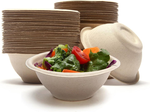 Disposable Paper Bowls, 100pack 8oz Compostable Paper Bowls for Condiments, Ice Cream, Dessert