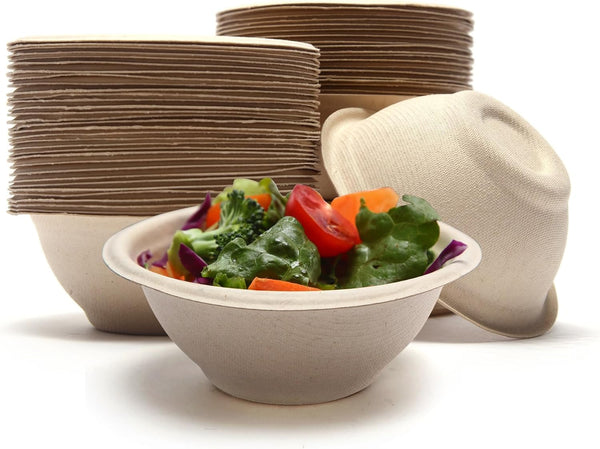 Disposable Paper Bowls, 100pack 8oz Compostable Paper Bowls for Condiments, Ice Cream, Dessert