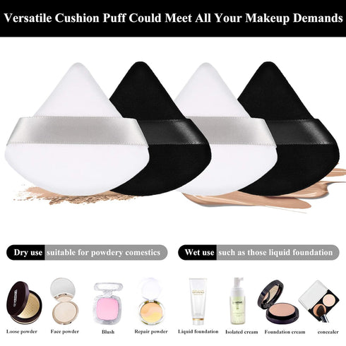 Maitys 12 Pieces Powder Puff Triangle Face Makeup Cosmetic for Loose Powder, Washable Reusable Sponge