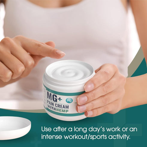 MARS WELLNESS MG+ Hemp Pain Cream, 4 oz Magnesium & Arnica Cream for Muscle Pain Relief, Numbing & Healing