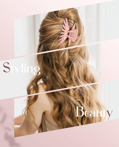 OPAUL Hair Clips for Women, Matte Nonslip Large Claw Clips for Thick and Thin Hair, 4.7 Inch