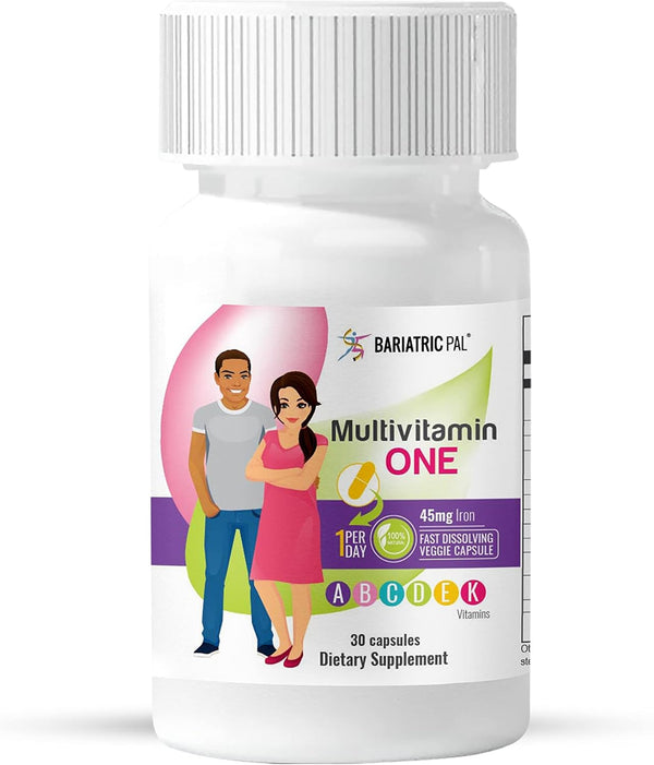 BariatricPal Multivitamin ONE, 1 per Day! Bariatric Capsule with 45mg Iron, 30 Count