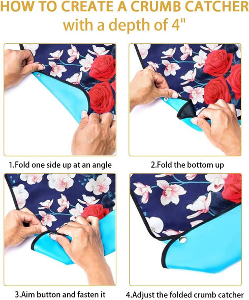 Pafusen Adult Bibs for Elderly Women, Reusable Large Adult Bib for Eating with Snaps, Feeding Bibs for Adults Senior