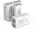POWEROWL 9V Rechargeable Batteries 600mAh Lithium-ion Low Self Discharge Battery 4 Pack for Smoke Detector and More