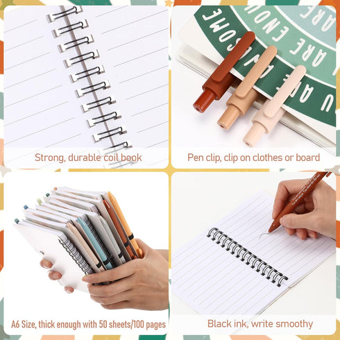 Thenshop 40 20 20 Pcs Mental Health Awareness Gifts Bulk Self Care Notebook Journals Positive Affirmation Pens