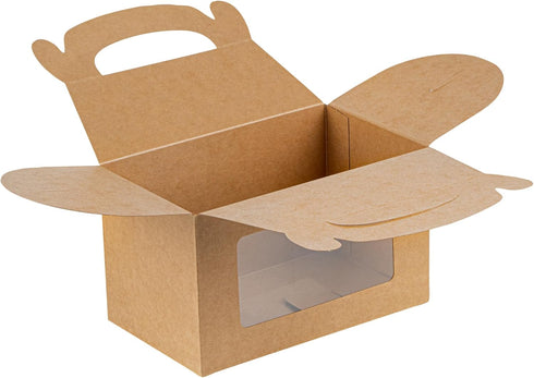 Bio Tek 6 x 3.5 x 3.5 Inch Gable Boxes for Party Favors, 25 Attractive Gift Boxes with Clear PET Window.