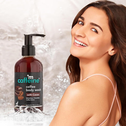 mCaffeine Coffee Body Wash with Cocoa for Refreshed Skin | Irresistible Chocolate Aroma | 200 ml Sulphate Free