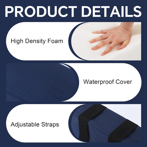 ROYALAY Wheelchair Armrest Pads, Lateral Support Anti-Rollover for Wheelchair with Adjustable Strap, High-Density Foam