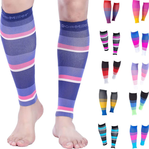 Doc Miller Compression Calf Sleeve for Men & Women - 20-30 mmHg Graduated Support, Knee High, Running, Shin Support,