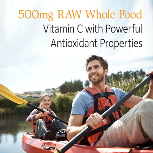 Garden of Life Vitamin Code Raw Vitamin C, 60 Capsules, 500mg Whole Food Vitamin C, Probiotics, Vegan, Gluten Free