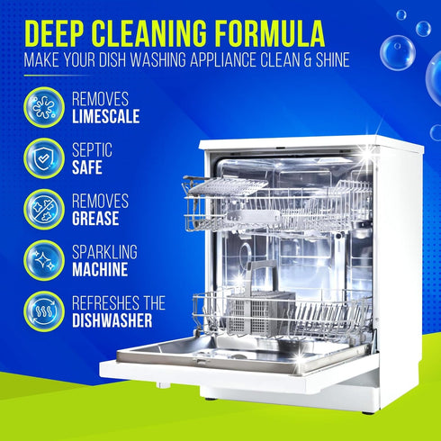 Dishwasher Cleaner Tablets - 26 Pack Deep Cleaning, Limescale & Mineral Remover for All Dishwashers