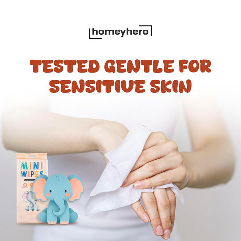 HomeyHero 30 16 Packs 128, 100% (Sunset Travel Baby Wipes - Moist Up To Days Resealable of Bamboo, Hypoallergenic