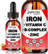 Liquid Iron Supplement w/Vitamin C, A, B-Complex, Vegan Iron Drops High Potency