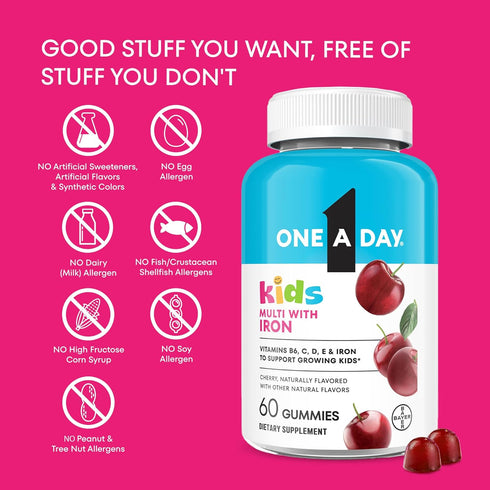 Gummy, Immune Gummy Gummies 60 Count (Packaging One A Day Kids Multivitamin with Iron Vitamin D, Vitamin C, E, Zinc