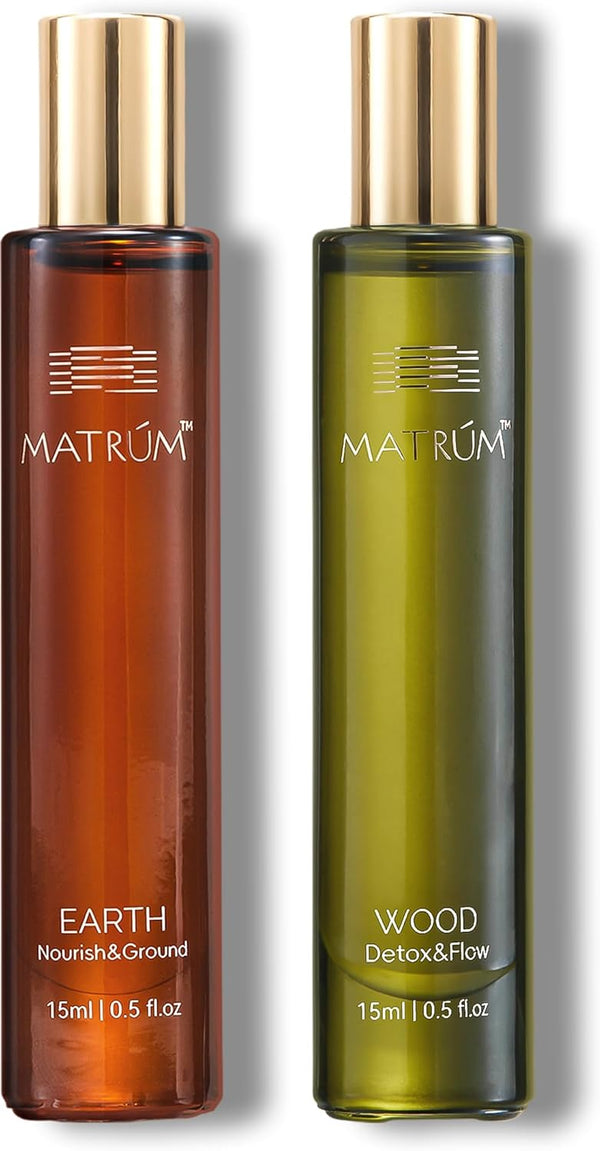 Essential Oil Roll On Ritual Duo for Stress Relief & Grounding Calm,