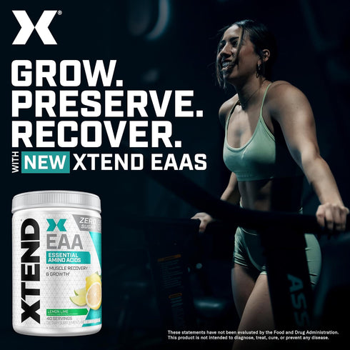 XTEND EAA + BCAA Powder - Muscle Recovery & Lean Muscle Growth with 9 Essential Amino Acids, Lemon Lime (40 Servings)