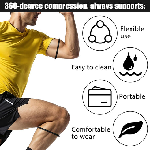 Macuezu 6 2.5 Inch Pcs Patella Bands, Silicone Knee Bands for Patellar Tendon Support, Diameter Basketball Knee Band