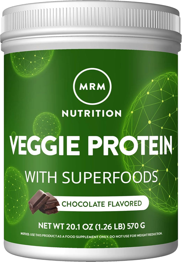 MRM Nutrition Veggie Protein with Superfoods, Chocolate Flavored, 30 Servings, 22g Complete Protein