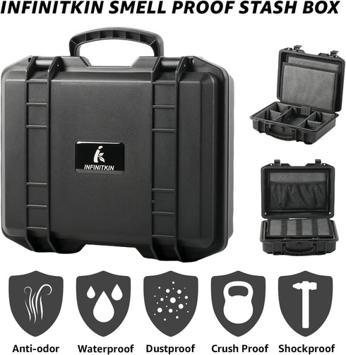 Large Smell Proof Box with Combination Lock, Waterproof, Dust Proof, Durable Stash Box for Travel and Home