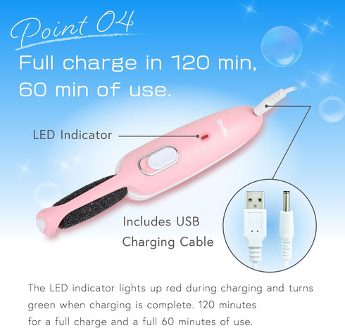 UNIQSTYLE Electric Callus Removers for Feet, Slim Portable ShineRoller, Rechargeable Compact Portable Electronic Foot