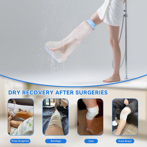 Zolife Cast Covers for Shower Leg Adult Waterproof Full Leg Protector Shower Bandage Wound Showering for Broken Knee
