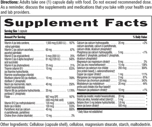 Country Life Daily Total One Multivitamin, Iron Free, 60 Vegan Capsules, Once a Day Multivitamin & Multimineral Complex