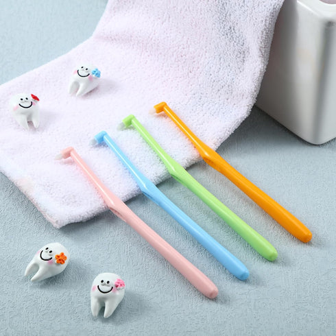 48 Pcs End Tuft Toothbrush Individually Wrapped, Small Head Reusable Orthodontic Toothbrush for Detail Cleaning