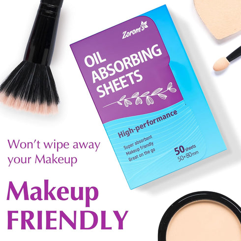 3 Pack Premium Oil Absorbing Sheets for Face - 150 Sheets Makeup Friendly Blotting Papers for Oily Skin