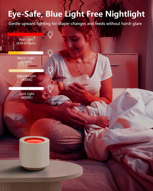 PureNurt 38 Dimmable White Noise Sound Machine: Red Light Therapy Sleep Sound Machine with Soothing Sounds & Calming