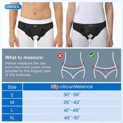 VELPEAU Hernia Belt for Men & Women, Bilateral/Double Inguinal Support Truss Underwear Briefs with Compression Pads