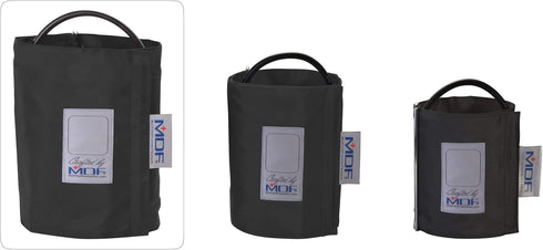 MDF Instruments Black Latex-Free Thigh Replacement Blood Pressure Monitor Cuff D-Ring - Single Tube (MDF2090471D-11)