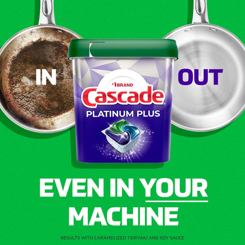 Cascade Platinum Plus Dishwasher Pods, Dish Detergent ActionPacs, Fresh, 21 Count.