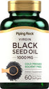 Piping Rock Black Seed Oil Pills | 1000mg | 60 Softgels | Cold Pressed, Non-GMO, Gluten Free Supplement