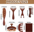Yiyiring 6 Set Pcs Natural Wooden Scalp Massager Comb Tool with Flocked Storage Bag Scalp Massage Tool for Stress
