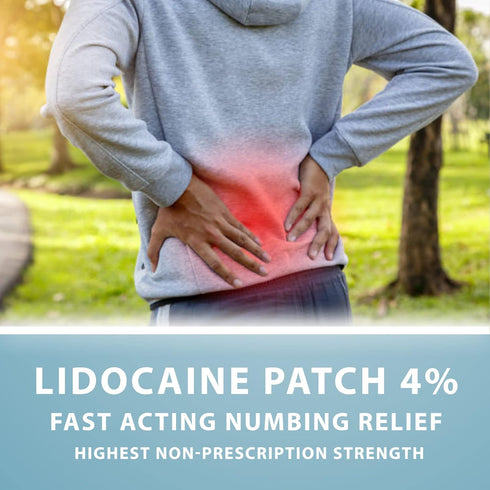 Curist Super Stick Lidocaine Patches, Topical Pain Relief - 40 Patches (2 Pack) for Back, Neck, Muscle Relief
