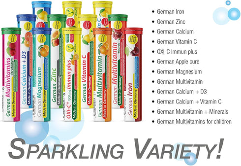 T&D 40 German Apple Cure - Vegan Drink Effervescent Tablets - Apple Flavor - Made in Germany