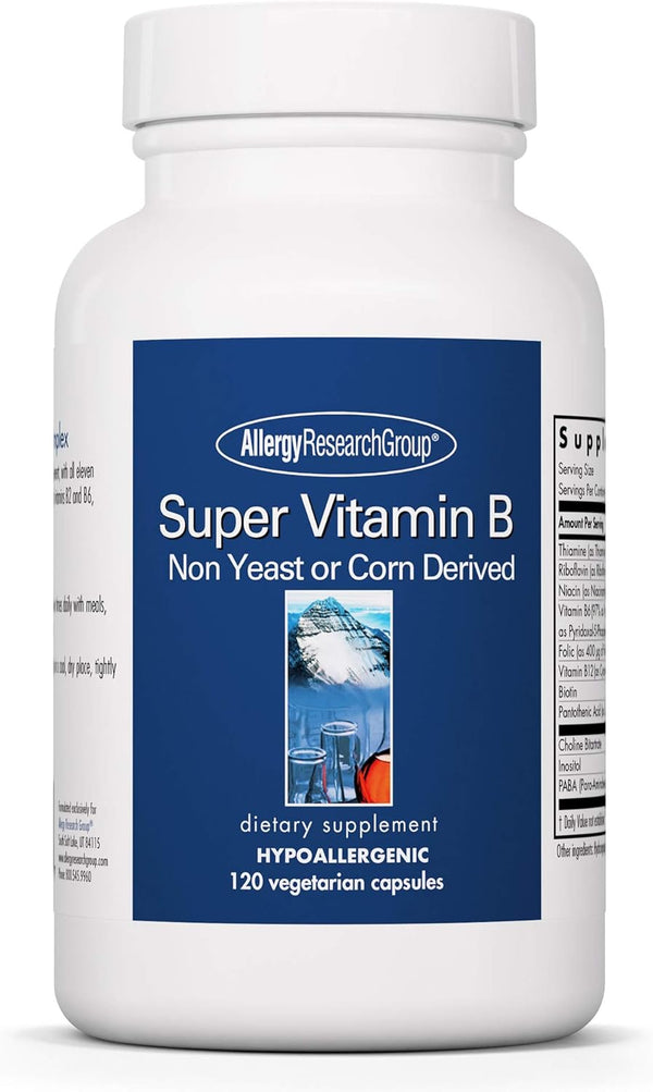 Allergy Research Group Super Vitamin B Complex, 120 Count Vegetarian Capsules