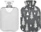 miaozhen Gray and White Tree and Stars Travel hot Water Bottle with Soft