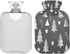 miaozhen Gray and White Tree and Stars Travel hot Water Bottle with Soft