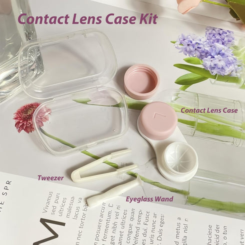 YKuzLx 6 Pack Contact Lens Case, Portable Contact Case with Applicator Tool Tweezer, for Travel Outdoor Home Office